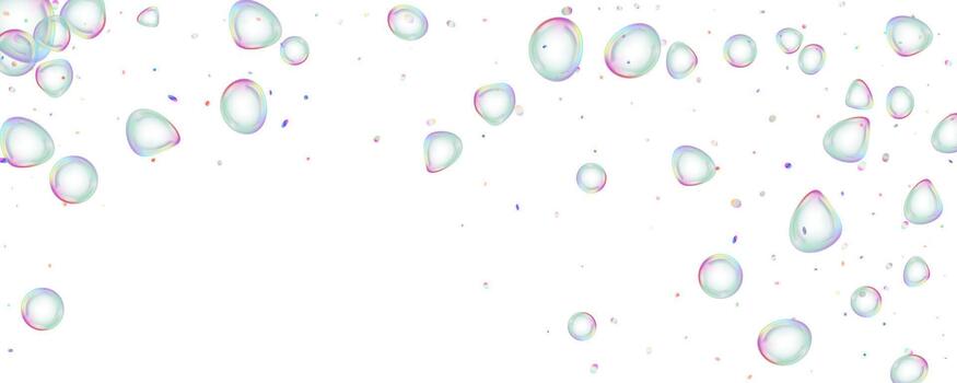 realista jabón burbujas de redondo forma diferente tamaños en transparente antecedentes. volador líquido burbujas diseño vector