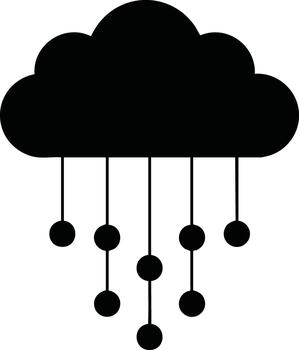 nube con colgando gotas de lluvia sencillo clima icono diseño para digital y impresión utilizar vector
