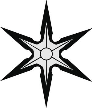 Compass rose star symbol for navigation and direction design elements in black and white style vector