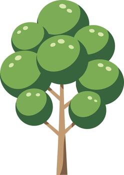 verde árbol con redondo follaje y marrón maletero natural diseño para paisajismo y ambiente proyectos vector