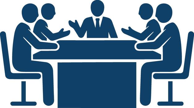 An Icon of Business Team Discussing around a Table vector