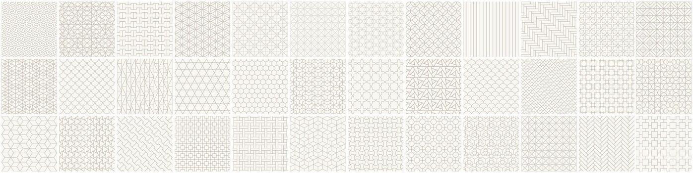 Variety of line patterns in white vector