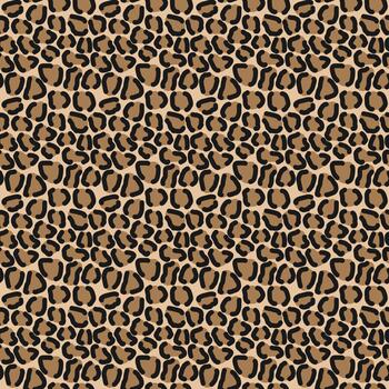 Classic leopard spots seamless pattern on warm beige background. Wild feline print pattern vector