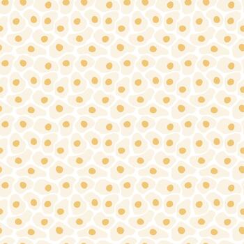 Abstract yolk splash seamless pattern with fried egg shapes for modern culinary visuals vector