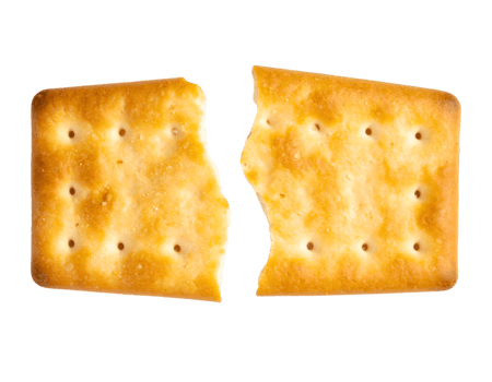 bruten fyrkant kracker kex som visar knaprig gyllene textur och smulor på isolerat bakgrund png