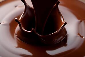 dekadent mörk choklad cascading och stänk in i en slå samman av rik smält choklad skapande en fascinerande och eftergiven kulinariska erfarenhet video