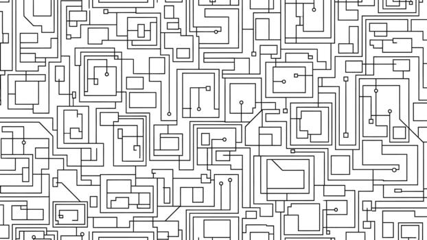 Abstract Circuit Board Design with Interconnected Elements. vector