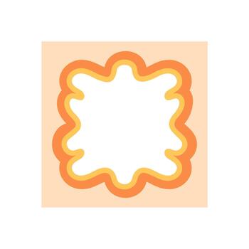 Groovy wavy rectangle with scallop border outline creates a retro funky frame. Graphic shape and y2k background suggest a modern and playful look, great as bold accent or frame element. vector