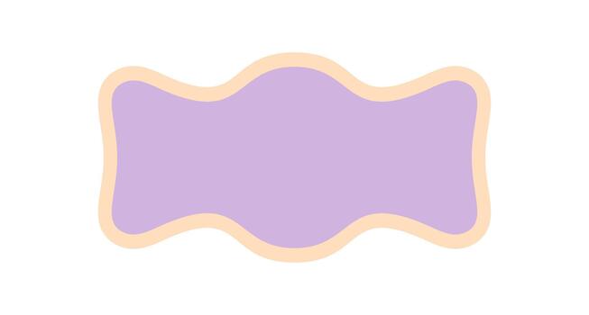 Groovy retro frame in curvy rectangle outline with a wavy border. This label element blends y2k style and playful shape, adding a trendy background accent for modern and creative art. vector