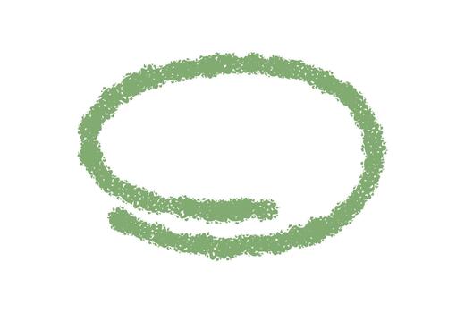 Round green chalk contour speech box forms a bold accent textbox style. Crayon highlight and clean icon shape in graphic texture, with subtle background for text or note element. vector