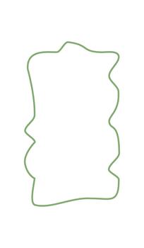 Hand drawn organic squiggle frame with outline and rectangle border. Quote textbox in abstract style creates a green background for label or badge as simple and clean element for modern minimal vector