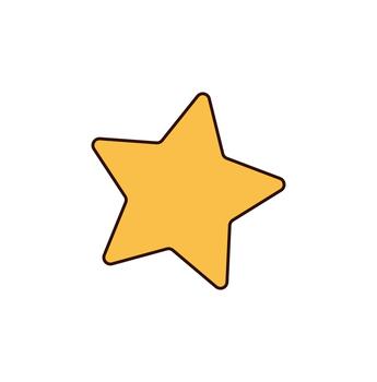 maravilloso retro amarillo estrella en plano dibujos animados popular estilo, pegatina icono con juguetón parche y Insignia mirar. moderno gráfico para y2k maravilloso elemento diseño, de moda acento con alegre positivo onda. vector