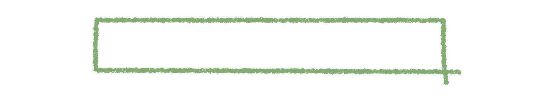 Green crayon rectangle frame with blank box and bold border outline. Rectangular text template in green as graphic background, ideal for modern card, label or message design. vector