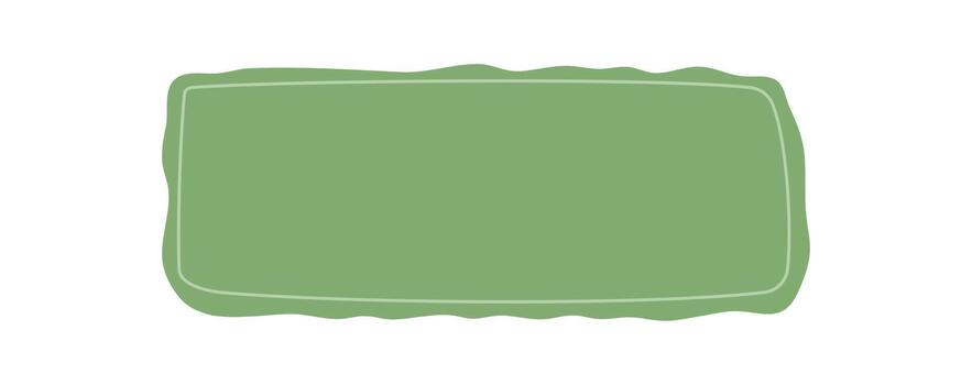 Green rectangle frame with hand drawn squiggle border in organic style forms a unique box. Template background uses label and banner concept, ideal for creative text display. vector