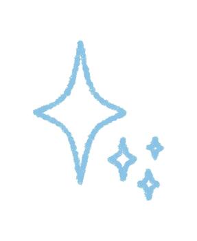 Crayon outline firework star element with spark and glow style. Shine in twinkle pattern adds festive icon appeal. Blue shape suits holiday or celebration concept, versatile as stylish element. vector