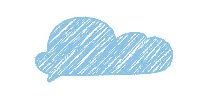 tiza bosquejo orgánico nube habla globo formas un único burbuja con diagonal acento. rectángulo charla y mensaje símbolo en azul ofertas un moderno comentario y pensamiento gráfico, Perfecto para creativo nota, vector