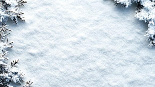 Snowy pine border cold texture minimalist winter background peaceful photo
