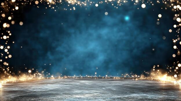 A dark blue background with lights and sparkles photo