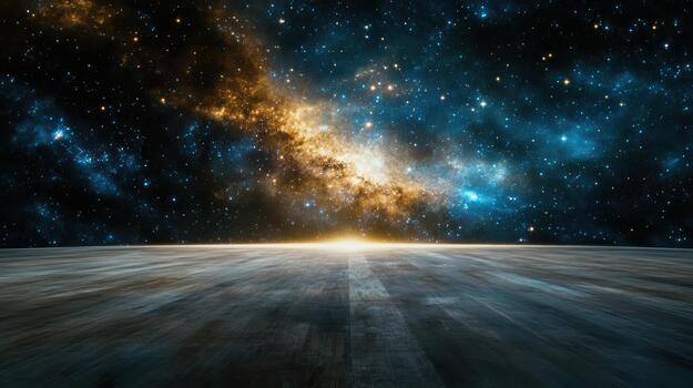 An empty space with a bright starry sky photo