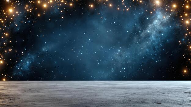 An empty space with stars and moon in the background photo