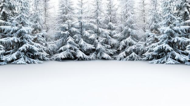 Winter forest background with snow covered trees photo