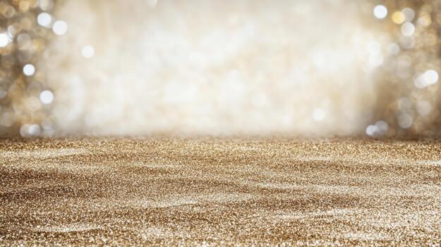 Golden glitter background with bokeh effect photo