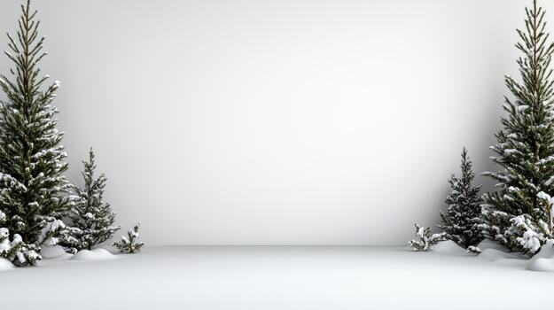 Christmas tree in snow background 3d render photo