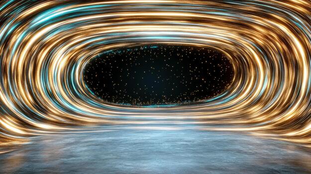 resumen túnel con brillante luces y estrellas foto