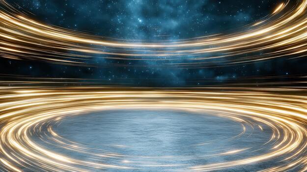 An abstract image of a circular light trail photo