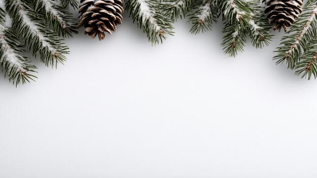 Navidad árbol ramas con conos en blanco antecedentes foto