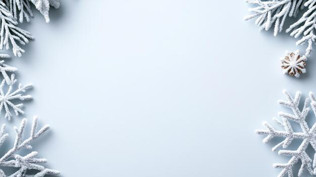 Christmas background with snowflakes on white background photo