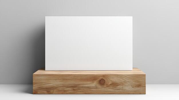 A blank square on a wooden stand photo