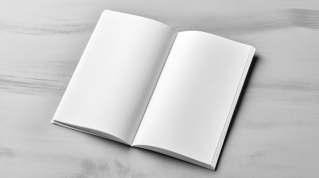 Blank white book on a white table photo