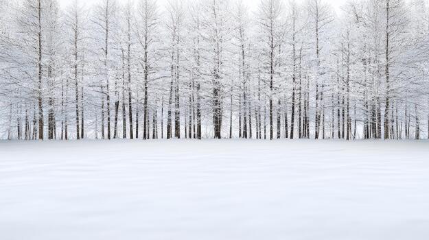 Winter forest background with trees and snow photo