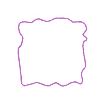 Wavy crayon outline rectangle forms a pastel text box with fluid sketch border on a white background. Hand drawn frame and border create fluid graphic textbox style for creative template or modern vector