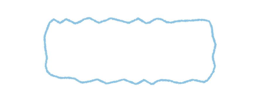 Wavy outline quote box frame in blue chalk style. Fluid banner and speech rectangle as background with border and textbox for modern graphic use. Rectangle with border for creative template. vector