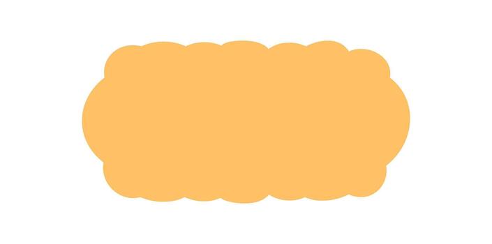 Groovy scallop rectangle with wavy retro frame shape in solid orange color. Y2k style bubble border and label with abstract graphic detail, stylish background for modern and vintage art concept. vector