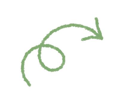 mano dibujado ondulado flecha en verde lápiz de color con un tiza carrera formas un único puntero icono. remolino elemento agrega dinámica formar y juguetón estilo, ideal como creativo acento y gráfico elemento. vector