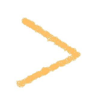 Hand drawn right bracket symbol with chalk sketch and yellow font. Greater punctuation character adds a creative element and icon for text or modern font art, stylish detail for communication or vector