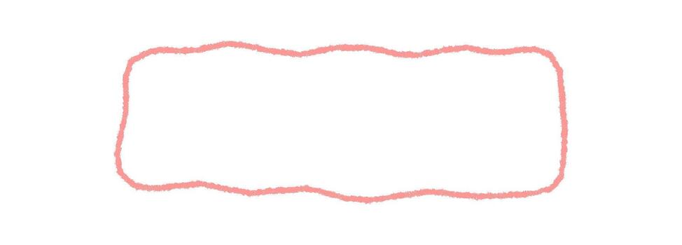 Pastel crayon rectangle frame with organic squiggle outline. Template border with soft contour background forms an artistic text box. Unique outline frame and box for typography or card design. vector