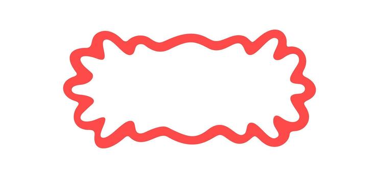 Groovy retro wavy rectangle frame forms a playful border with cartoon outline. Squiggle shape adds y2k and graphic style. Bright background and fun design accent for modern projects trendy art. vector