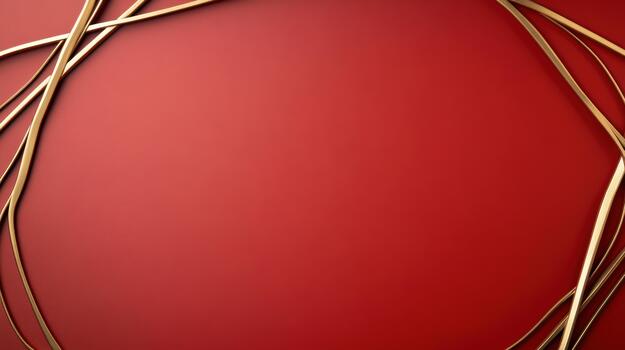 Golden frame on red background photo