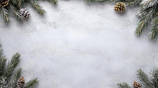 Navidad árbol ramas y conos en un gris antecedentes foto