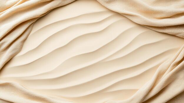 Sand texture background with cream fabric photo