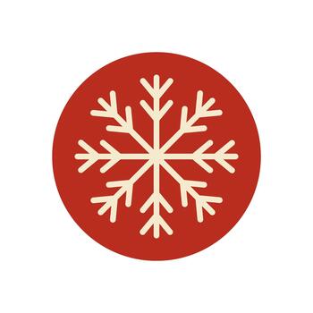 Snowflake illustration on red background vector
