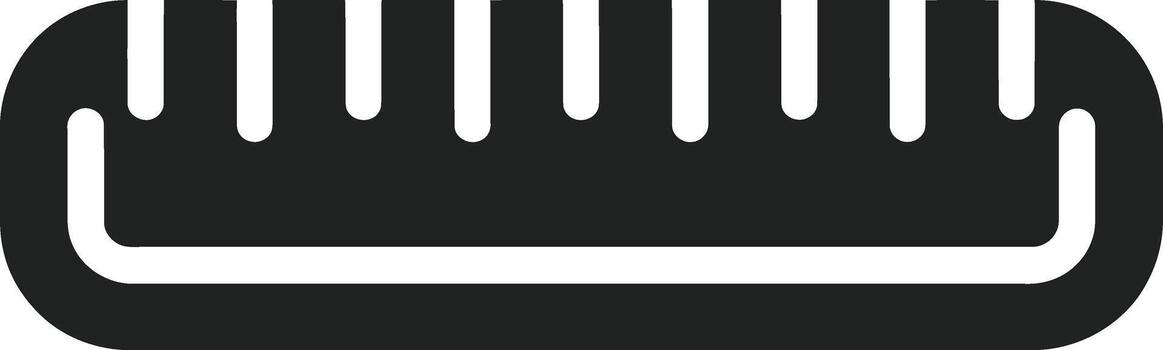 Simple black icon of a ruler with measurement marks vector