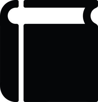 Simple black icon of an open book or notebook vector
