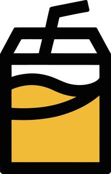 sencillo icono de un jugo caja con un Paja vector