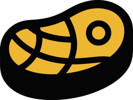 Stylized icon of a grilled steak with crosshatch marks vector