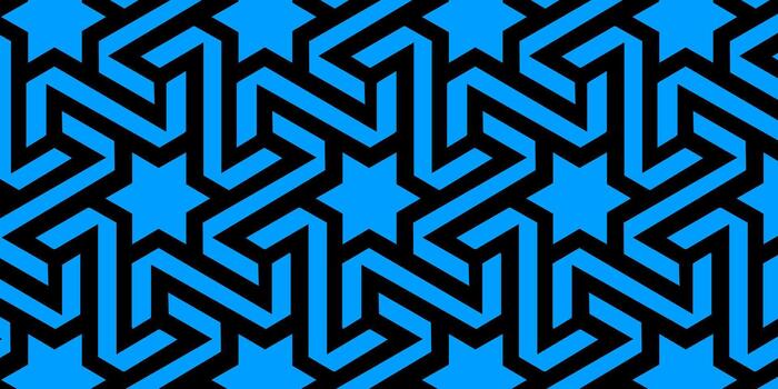 azul y negro geométrico estrella modelo con negrita enclavamiento formas creando un moderno resumen antecedentes vector